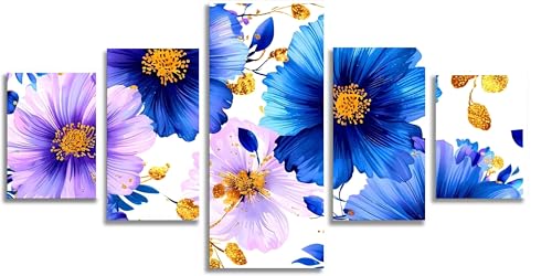 Fleur diamant painting bleu Mefooge kit complet 5D grand format pour évacuer le stress quotidien