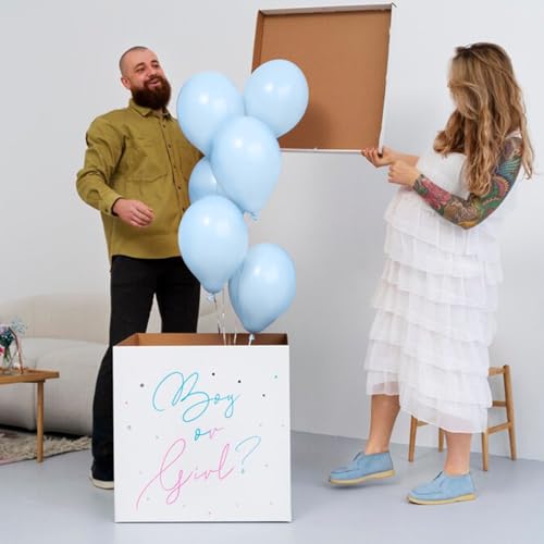 Image of Pastel Blue Latex Party Balloons 160 Pack 5 inch Round Light Blue Balloons for Wedding Baby Shower Gender Reveal Birthday Party Decoration