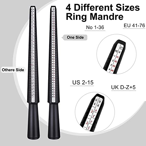 Yuearn 11Pcs Ring Sizer Measuring Tool, Premium Ring Making Kit With Ring Mandrel Circle Models Metal Stick Rubber Jewelers Hammer And Polishing Tools For Jewelry Making Crafts #TOP2