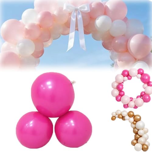 3/5/7-Piece Linked PVC Balloons, Reusable Inflatable Garland Arch Decor (3 Balls Rose red) — image 1