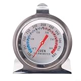 Edelstahl-Ofenthermometer, Doppelskala 50–300 °C/37.8-315.6 °C, breiter Boden & Haken zum Aufhängen, zum Backen, Braten, Grillen