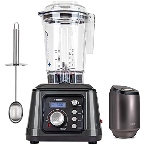 Tribest Dynapro Commercial High-Speed 2.5 HP Blender with Vacuum (Gray) Cover