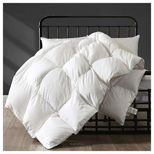 APSMILE Heavyweight California King Goose Feathers Down Comforter, Winter Weight Goose Feathers Down Duvet, Ultra-Soft Pima Cotton, 59oz Thick Duvet Insert for Cold Weather/Sleepers(104x96, White)