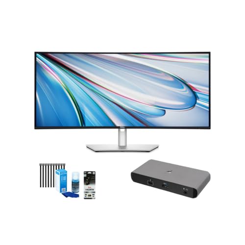 Image of Dell Ultrasharp U3425we 34 Inch 3440x1440 120hz Curved Monitor (5 Items) | 34.1 Uwqhd 3440x1440 120hz Ips Black, Thunderbolt 4 Hub with 90W Pd, 98% Dci-P3, 1900r, Includes Iogear TB3 Dock Pro