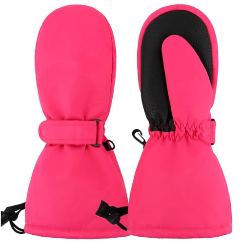Image of Duoyeree Toddler Winter Gloves, Waterproof Fleece Lined Ski Mittens 1-6Y