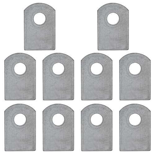Weld on Tabs, Steel Shock Basic Weld Tab, Universal Weld on Tabs Flat Bottom Mount with a 3/8" Hole.1-1/2" Height, 1" Wide, 3/16" Thick Pack Of 10 Tabs Steel Mounting Bracket OywhC-1