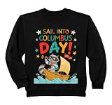 Kids Sail Into Columbus Day 2026 Cute Raccoon Nautical Kids Sweatshirt