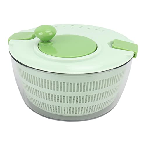 Salad Spinner Vegetable and Fruit Washer - Easy Spin Kitchen Gadget with Efficient Drying Basket for Fresh Greens, Berries and Lettuce (Vert)