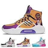 Solastride Zapatillas de Baloncesto de caña Alta for Hombre, Transpirables, Antideslizantes, Resistentes al Desgaste y con amortiguación.(Yellow,36 EU)