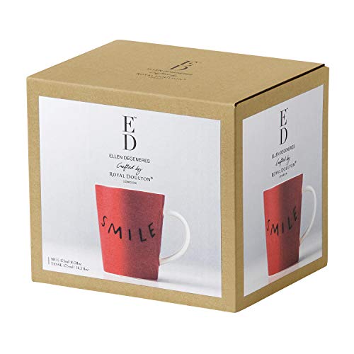 Royal Doulton Ellen Degeneres Gift Set 40026486 Smile Mug 475Ml Red, Porcelain, 475 Milliliters, Multi #TOP1