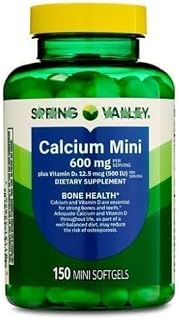 Calcium Plus Vitamin D3 150 Mini Softgels | Calcium Supplement | softgels | Calcium 600 mg with Vitamin d3 | Calcium Carbonate 600 mg, 150 Mini Softgels Sticker