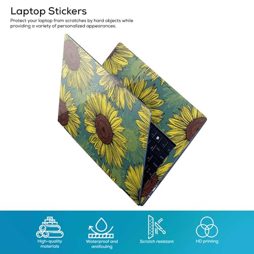 Image of Galaxsia Floral D8 Full Body Vinyl Laptop Skin /Sticker /Cover Upto 15.6 Inches Laptops Laminated-Removable-HD Quality Compatible for Hp-Dell-Sony-Lenovo-Asus etc.(15x10 Inches)