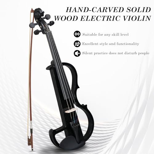 Ktaxon EV-0453 Full Size Electric Violin, 4/4 Acoustic Silent Electric Violin thumb #1