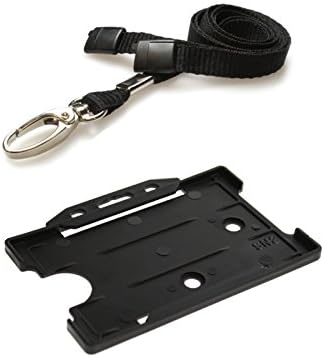 Lanyard Neck Strap 10mm Wide with Metal Lobster Clip and Safety Breakaway with Badge Pass Card ID Holder for Credit Card Sized ID Cards  Blue (Pack of 1) by ID Card It