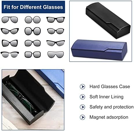 AOTONLY Brillenetui Hardcase 3er Set - Kratzfeste Brillentaschen Mit Putztuch
