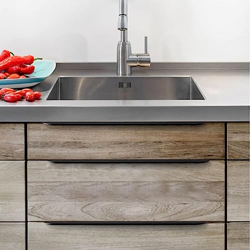 Poignée d'armoire dissimulée noire pour cuisine moderne et dressing
