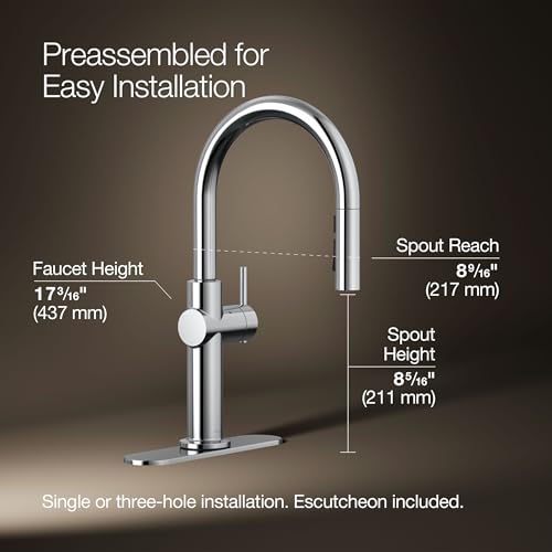 KOHLER 22974-CP Crue Touchless Kitchen Faucet with Pull Down Sprayer, Touchless Activation, Motion Sensor, Hands-Free Faucet, Polished Chrome by Kohler - Image 3