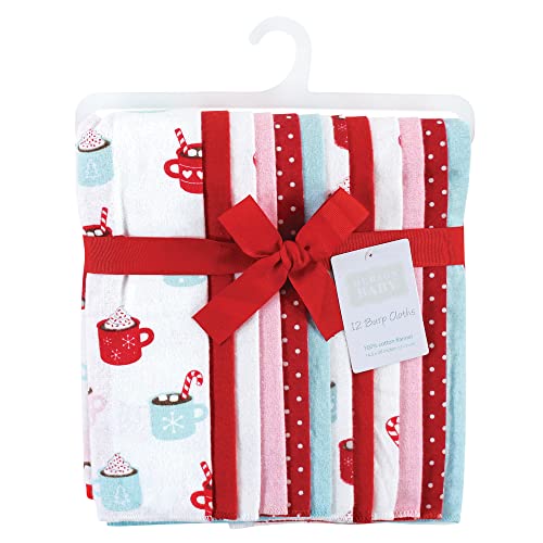 Image of Hudson Baby Unisex Baby Cotton Flannel Burp Cloths Bundle, Hot Cocoa, One Size