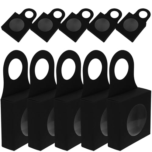 Boîtes porte-bouteilles kraft noir comme présent de vin pour invités et fêtes