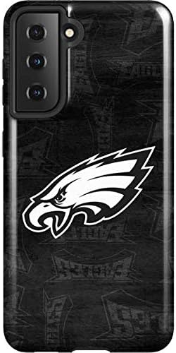 Skinit Pro Phone Case Compatible with Galaxy S21 5G - Officially Licensed NFL Philadelphia Eagles Black & White Design