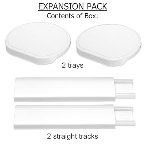 Image of White - Expansion Pack - 2 Straight Tracks and 2 Trays. Does not Work Without the Lazy Susan Revolution Full Set (Sold Separately).