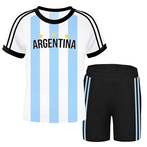 Kids Argentina Soccer Jersey for Boys Girls Soccer Cup 2026 Shirt Argentina Shirts Youth Chirldren Football Tee Tops