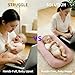 Vicorise 100% Cotton Baby Lounger for Newborn,Baby Play Mat,Tummy Time Mat with Cover for 0-24 Months Newborn Baby,Washable Play Gym Mats for Home Travel-Pink