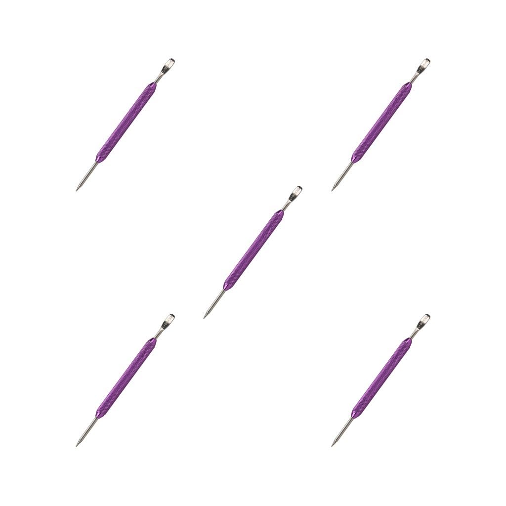 5 Set Coffee Latte Foam Art Pen Needle Spatula Stainless Steel Barista Tool Purple