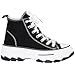 TRENDSUP 2-Inch Height Platform Lace-Up Canvas Sneakers - Fashionable, Comfortable, Durable, and Versatile Shoes for Everyday Casual Wear Black
