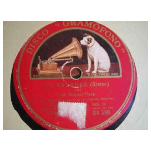 Antiguo Disco Pizarra - Old Slate Disc : MIGUEL FLETA : LA FEMATERA Y LA VIRGEN ; LA DOLORES - Jotas