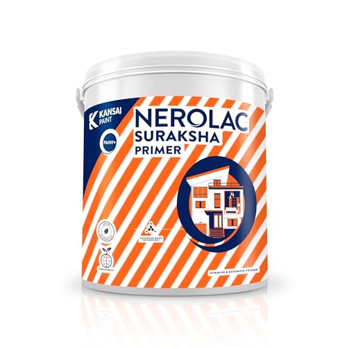 Image of Nerolac Suraksha Primer (1L) | Water Thinnable (White) | Japanese technology | Interior And Exterior Wall Primer | Matt Finish | Fast Drying | Best Coverage | 1 Litre