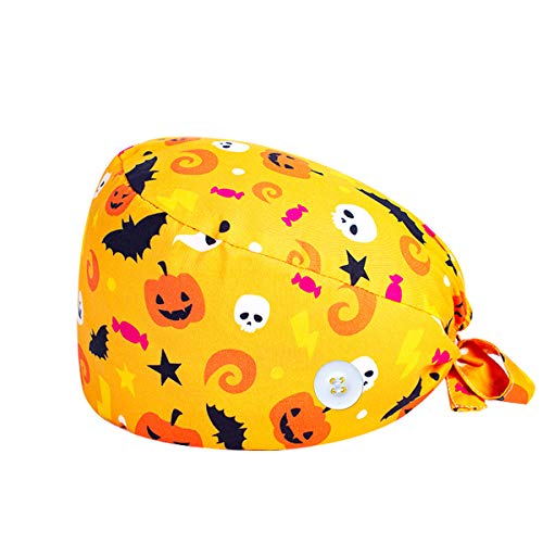 HUUFLYTY Adjustable Working Caps, Bouffant Hats with Buttons, Working Caps for Women Men (HT06)