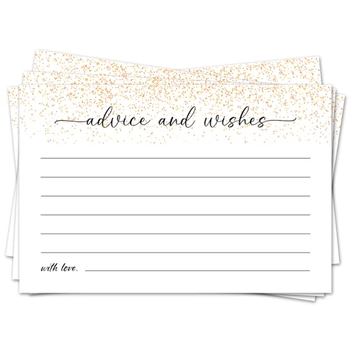 RWSEFK Advice and Wishes Cards for the New Mr and Mrs, Wedding, Bridal Shower, Baby Shower, Graduation, Party Decorations, 25 PCS 4x6 Inches Card-010