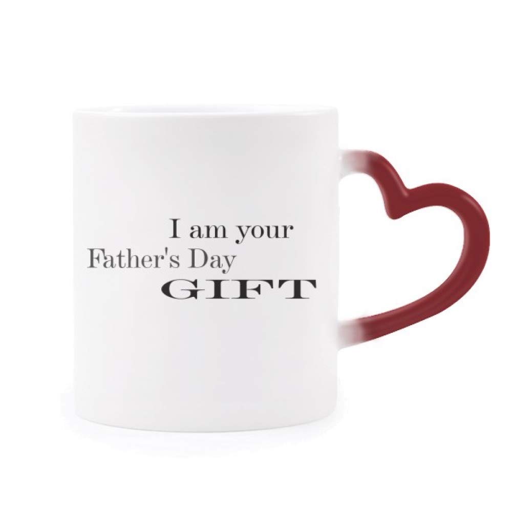 Taza morphing de calor para el desayuno familiar de papá con diseño de corazón rojo