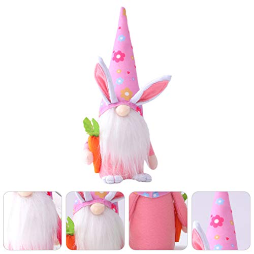 Amosfun Enfeite de Boneca de Gnomo de Coelho Decoração de Boneca de Gnomo da Páscoa Enfeite de Bonec