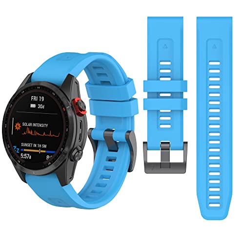 Gheper Silicone Watch Band Compatible with Garmin Fenix 7/Fenix 6 Pro/Fenix 5 Plus/935/945/Descent G1/EPIX Gen 2/Instinct Quick Fit Replacement Wristband Strap Bracelet Accessory for Women Men