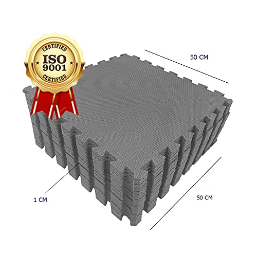Kit 12 Tapete Tatame EVA Cinza Escuro 50x50x1cm 10mm