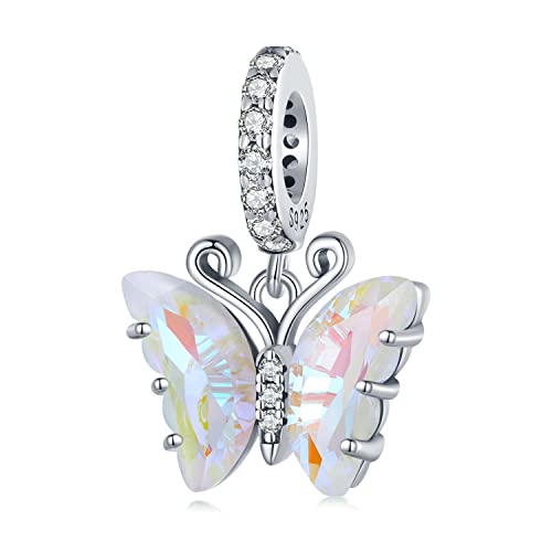 Dije de mariposa Aurora en plata 925 para pulseras y collares de mujer