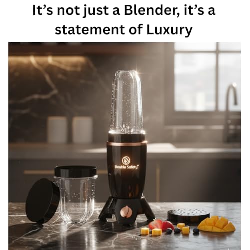 Image of 500W Nutri Blender | 2 Bullet Poly Jars For Smoothie, Juicing, Mixing Blending Juicer Mixer Grinder| Stainless Steel Blade | Fresh Smoothies, Shakes| 2 Year Warranty (Black)