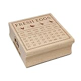 Fresh Eggs Check The Box Calendar Label Chicken Duck Goose Quail Square Rubber Stamp for Stamping Cr