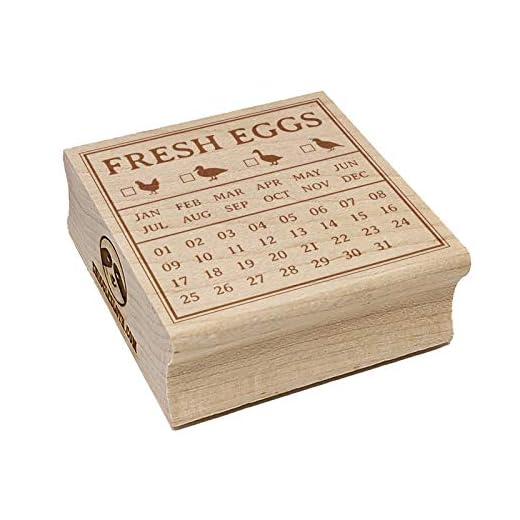 Fresh Eggs Check The Box Calendar Label Chicken Duck Goose Quail Square Rubber Stamp for Stamping Crafting - 1.75in Medium