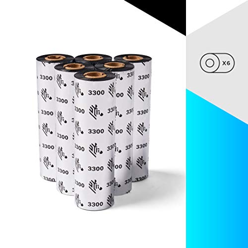 Zebra High-Performance Black Wax/Resin Ribbon For Thermal Transfer Desktop Printers, Fast And Simple Replacement, 4.33 In Wide 242 Ft Long 0.5 In Core 6 Rolls 10031725Sp #TOP2