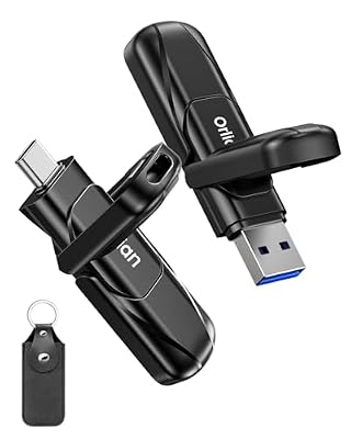 Orlian 128GB USB C Solid State Flash Drive Up to 450MB/s USB 3.2 Gen 1 Dual USB Flash Drive Type C + USB A Solid State Thumb Drive for for iPhone 15/16/17, Android, Laptops, Windows, Mac