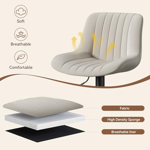 Image of Nalupatio Bar Stools Set of 2, Adjustable Modern Swivel Bar Stools with Backs, Counter Height Performance Fabric Island Chairs for Home Kitchen, Light Gray