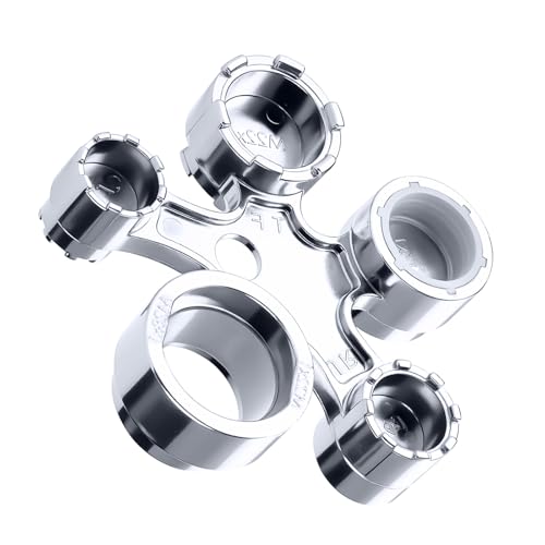 UCDETD Metal 13 in 1 Faucet Aerator Removal Tool, Faucet Aerator Key Wrench, for Hidden Threaded TF, TJ, TT, JR, STD and Cut Side/Round Aerator with Housing M16 M18 M20 M22 M24 M28 (Polished Chrome)﻿