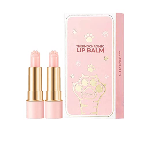 Lippo Thermochromic Lip Balm, Color Changing Lip Balm, Mini Cute Moisturizing Lip Balm (2PCS)