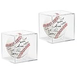 Estuche de béisbol acrílico para exhibición, vitrina de béisbol para recuerdos de béisbol (2 piezas)