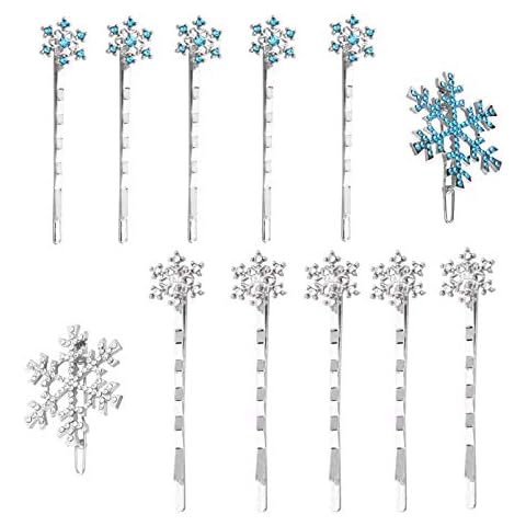 FRCOLOR 12pcs Glitter Snowflake Hair Clips Cover