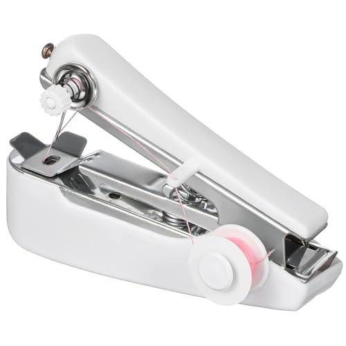 Gogogmee Mini Máquina de Coser Portátil Manual white Ligera y para Costura Rápida Casa y Reparaciones con Construcción Duradera Acero Inoxidable y Plástico Resistente para Color Aleatorio