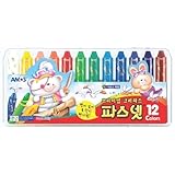 Amos Premium Non-toxic Silky Crayon Pasnet 12 Colors